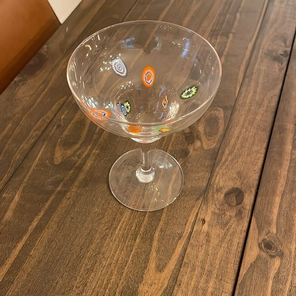 Crate&Barrel vintage 2000 set of 5 flower power margarita glasses